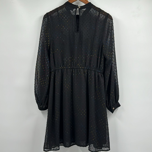 Modcloth Established Aplomb Rainbow Swiss Dot Long Sleeve Dress Size Large - Picture 10 of 12